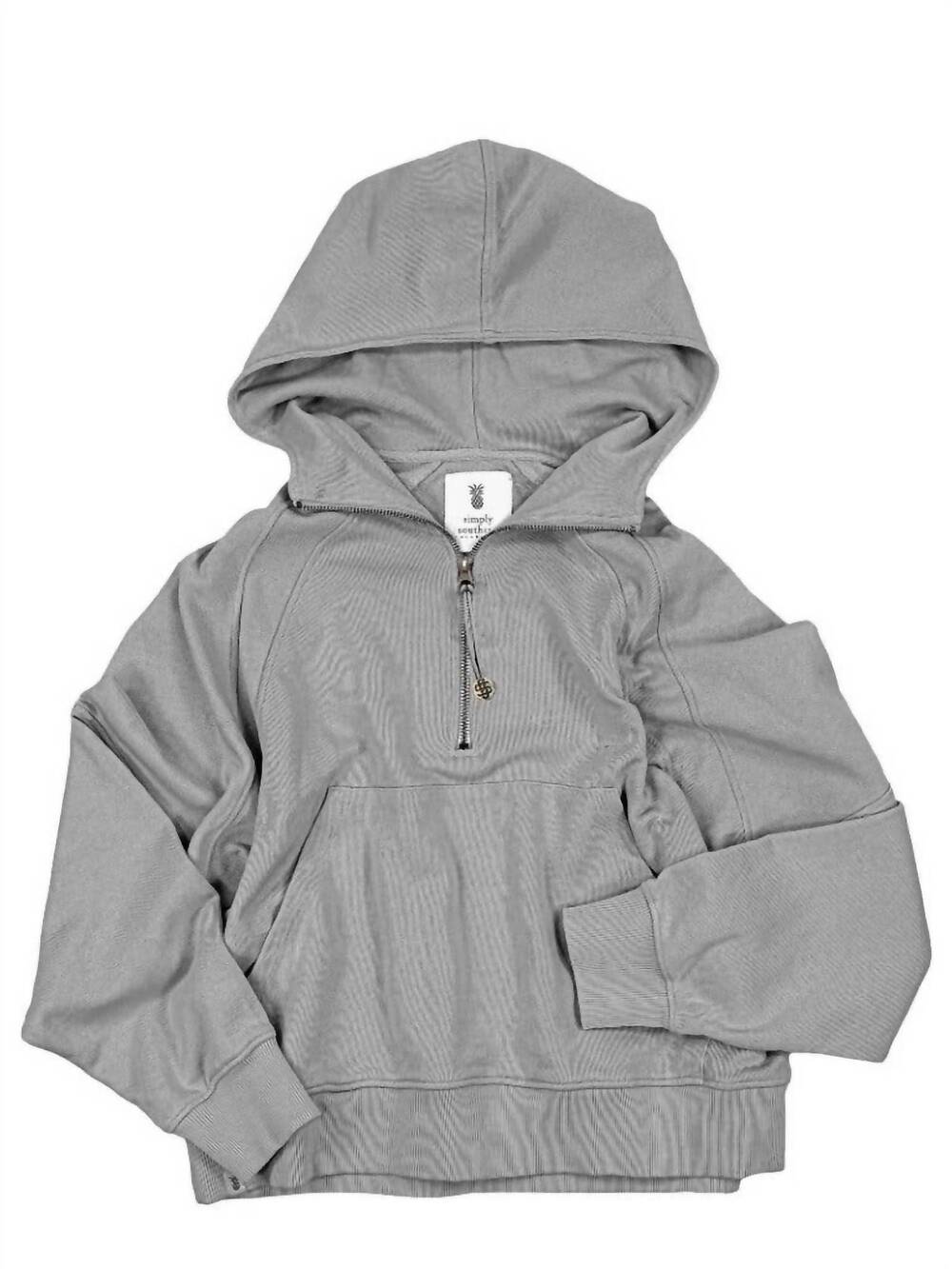 NEW SIMPLY SOUTHERN women's scuba pullover sweatshirt in heather gray
